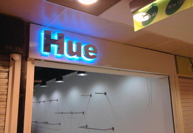 backlit stainless steel boxup signage City Advertising